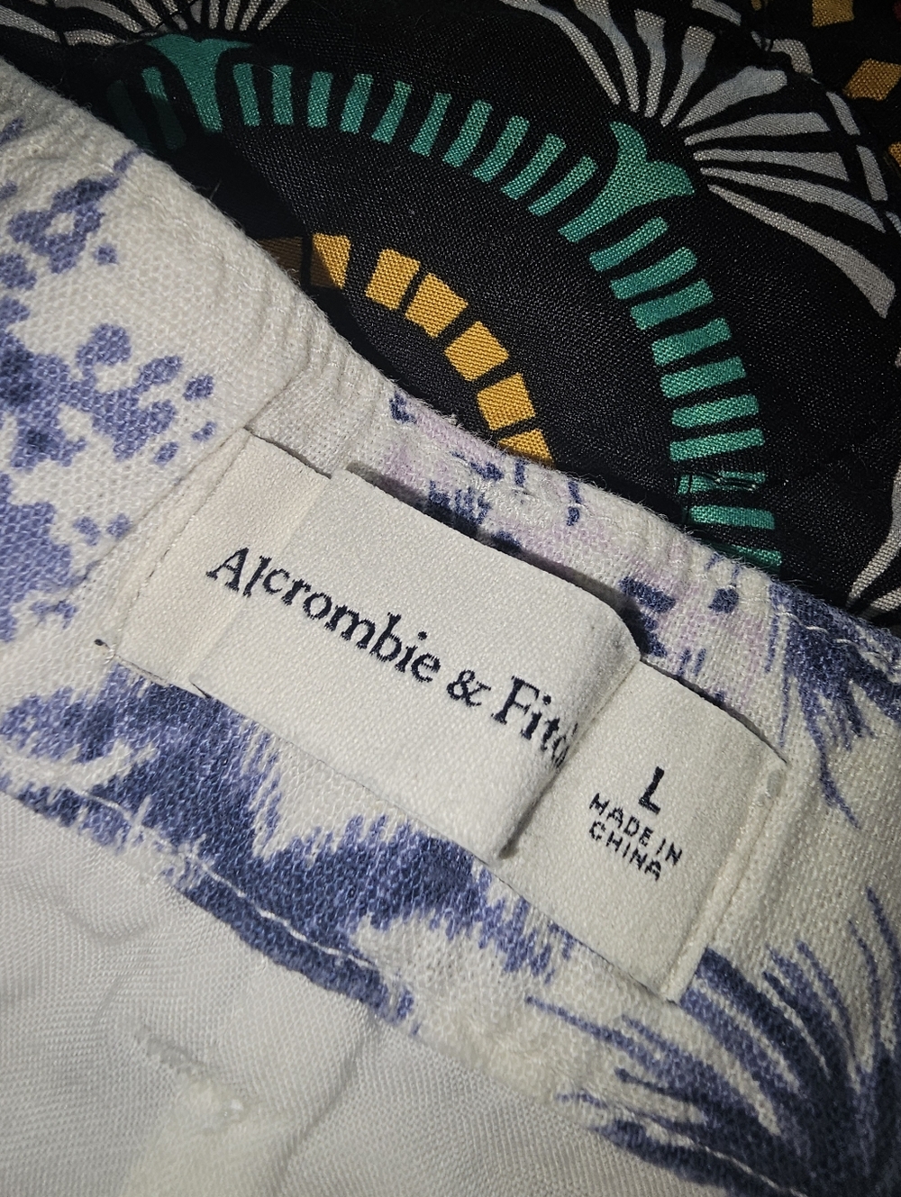 ABERCROMBIE & FITCH Linen Blend Hawaiian Tropical Shorts - Large - Picture 6 of 6